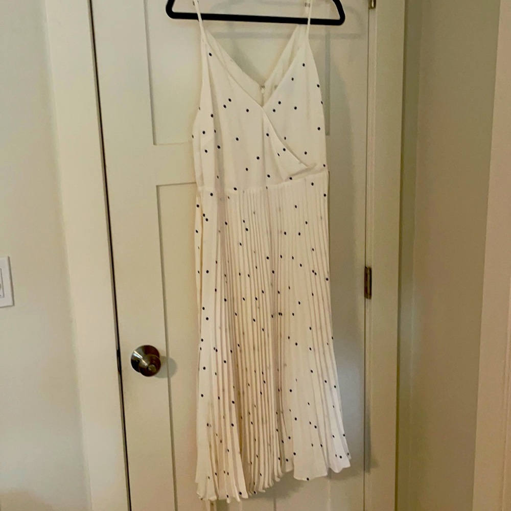 White polka dot spaghetti strap dress